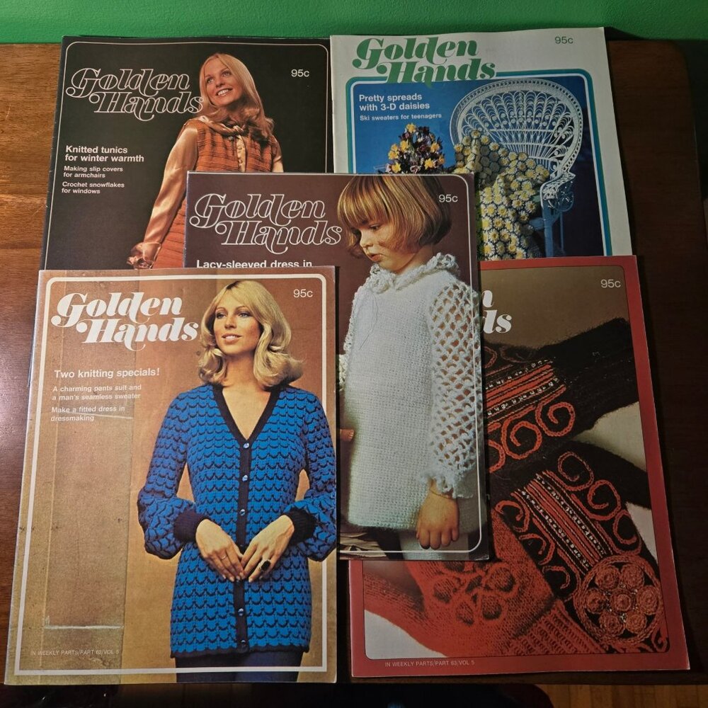 Golden Hands weekly magazine Part 61-65 Vol 5 Knitting Dressmaking Needlecraft